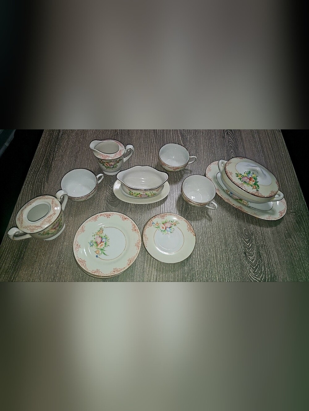 Vintage Kids Floral Tea Set Made in Japan 14 piece set